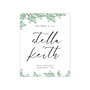 Modern Greenery Wine Label