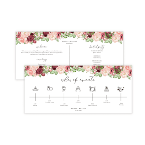 Romantic Burgundy Blush Program Card