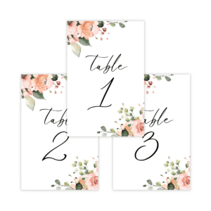Bohemian Peach & Coral Table Number (Number)