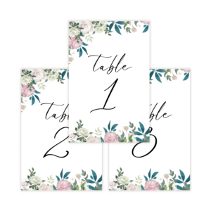 Fairytale Navy Blush Table Number (Number)
