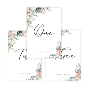 Glam Blush & Peach Table Number (Number)