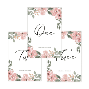 Parisian Pink Nude Table Number (Words)