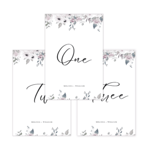Dreamy Violet Blush Table Number (Words)