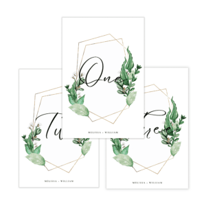 Lush Greenery Table Number (Words)