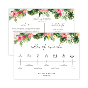 Tropical Wedding Program Card