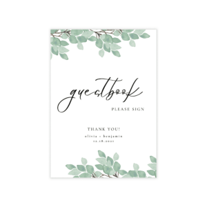 Modern Greenery Guest Book Sign
