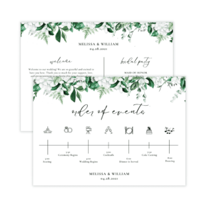 Lush Greenery Wedding Program Card