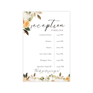 Pop Romance Wedding Program Chart
