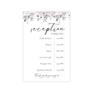 Dreamy Violet Blush Wedding Program Chart