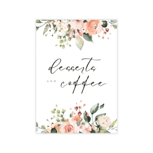 Bohemian Peach & Coral Desserts and Coffee Sign