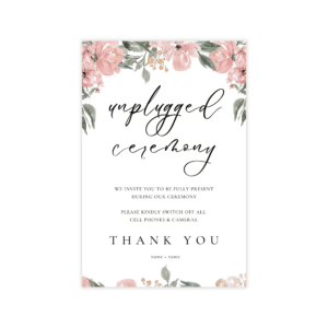 Parisian Pink Nude Unplugged Ceremony Sign