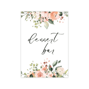 Bohemian Peach & Coral Dessert Bar Sign