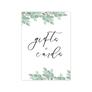 Modern Greenery Gifts & Cards Sign