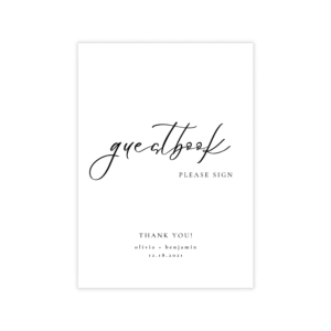 Minimalist Black and White Guest Book Sign
