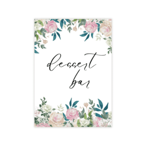 Fairytale Navy Blush Dessert Bar Sign