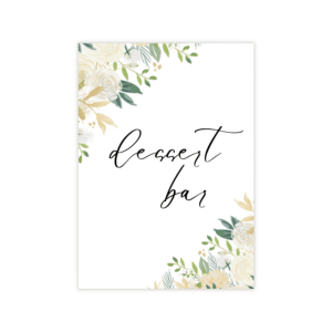 Classic Gold & Green Dessert Bar Sign