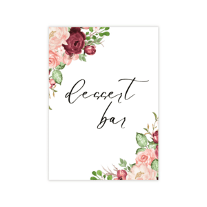 Romantic Burgundy Blush Dessert Bar Sign
