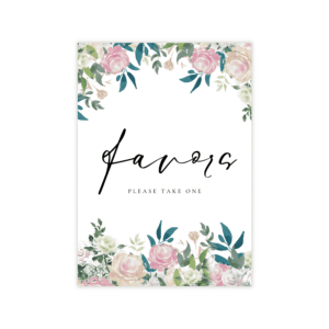 Fairytale Navy Blush Favors Sign