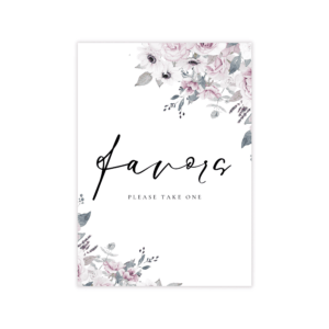 Dreamy Violet Blush Favors Sign