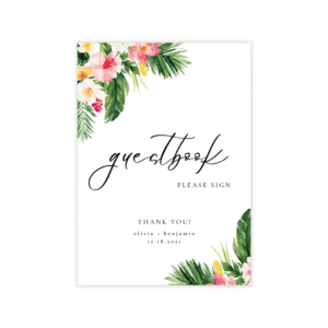 Tropical Guest Book Sign