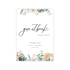 Glam Blush & Peach Guest Book Sign