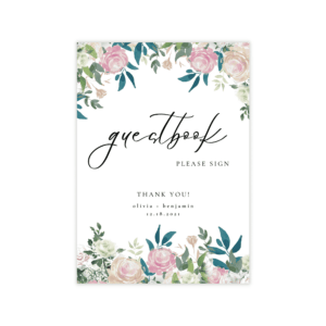 Fairytale Navy Blush Guest Book Sign