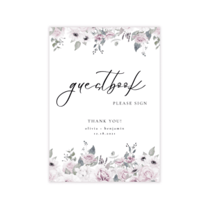 Dreamy Violet Blush Guest Book Sign