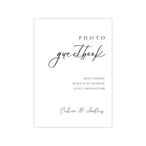 Minimalist Black and White Photo Guest Book Sign