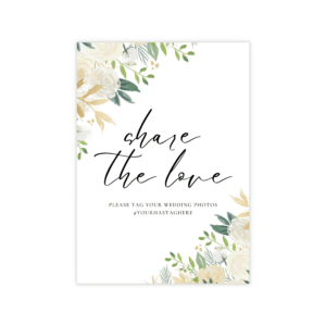 Classic Gold & Green Hashtag Sign