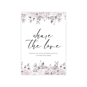 Dreamy Violet Blush Hashtag Sign