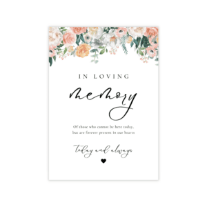 Glam Blush & Peach Loving Memory Sign