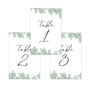 Modern Greenery Table Number (Number)