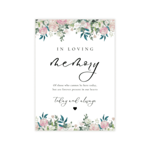 Fairytale Navy Blush Loving Memory Sign