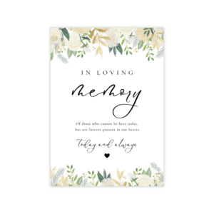 Classic Gold & Green Loving Memory Sign