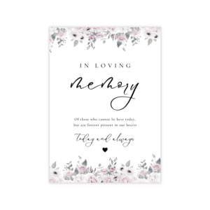 Dreamy Violet Blush Loving Memory Sign