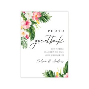 Tropical Photo Guest Book Sign