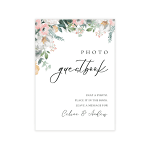 Glam Blush & Peach Photo Guest Book Sign