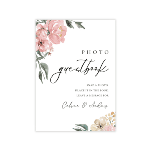 Parisian Pink Nude Photo Guest Book Sign
