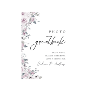 Dreamy Violet Blush Photo Guest Book Sign