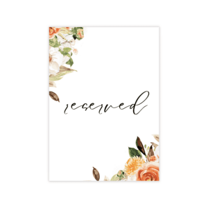 Pop Romance Reserved Sign