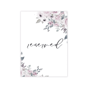 Dreamy Violet Blush Reserved Sign