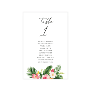 Tropical Table Seating Card