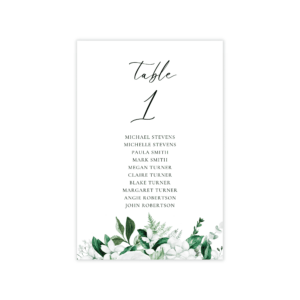 Lush Greenery Table Seating Card