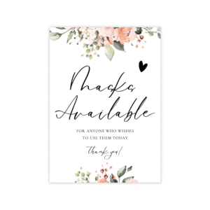 Bohemian Peach & Coral Mask Available Sign