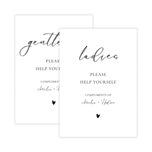 Minimalist Black and White Bathroom Sign