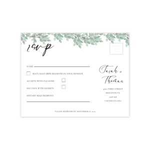 Modern Greenery RSVP Card