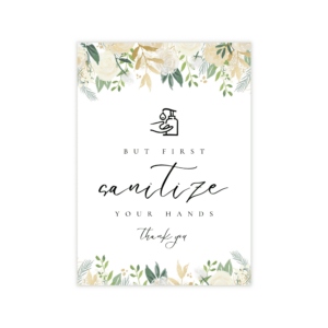 Classic Gold & Green Sanitize Your Hand Sign