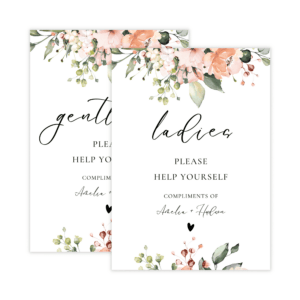 Bohemian Peach & Coral Bathroom Sign