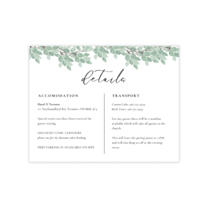 Modern Greenery Details Card