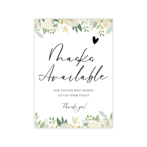 Classic Gold & Green Mask Available Sign